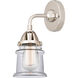 Nouveau 2 Small Canton LED 5.25 inch Polished Nickel Sconce Wall Light in Clear Glass