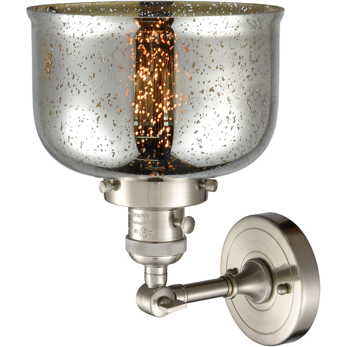 Franklin Restoration Large Bell LED 8 inch Brushed Satin Nickel Sconce Wall Light, Franklin Restoration