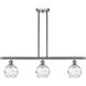 Ballston Small Deco Swirl 3 Light 36 inch Brushed Satin Nickel Island Light Ceiling Light, Ballston