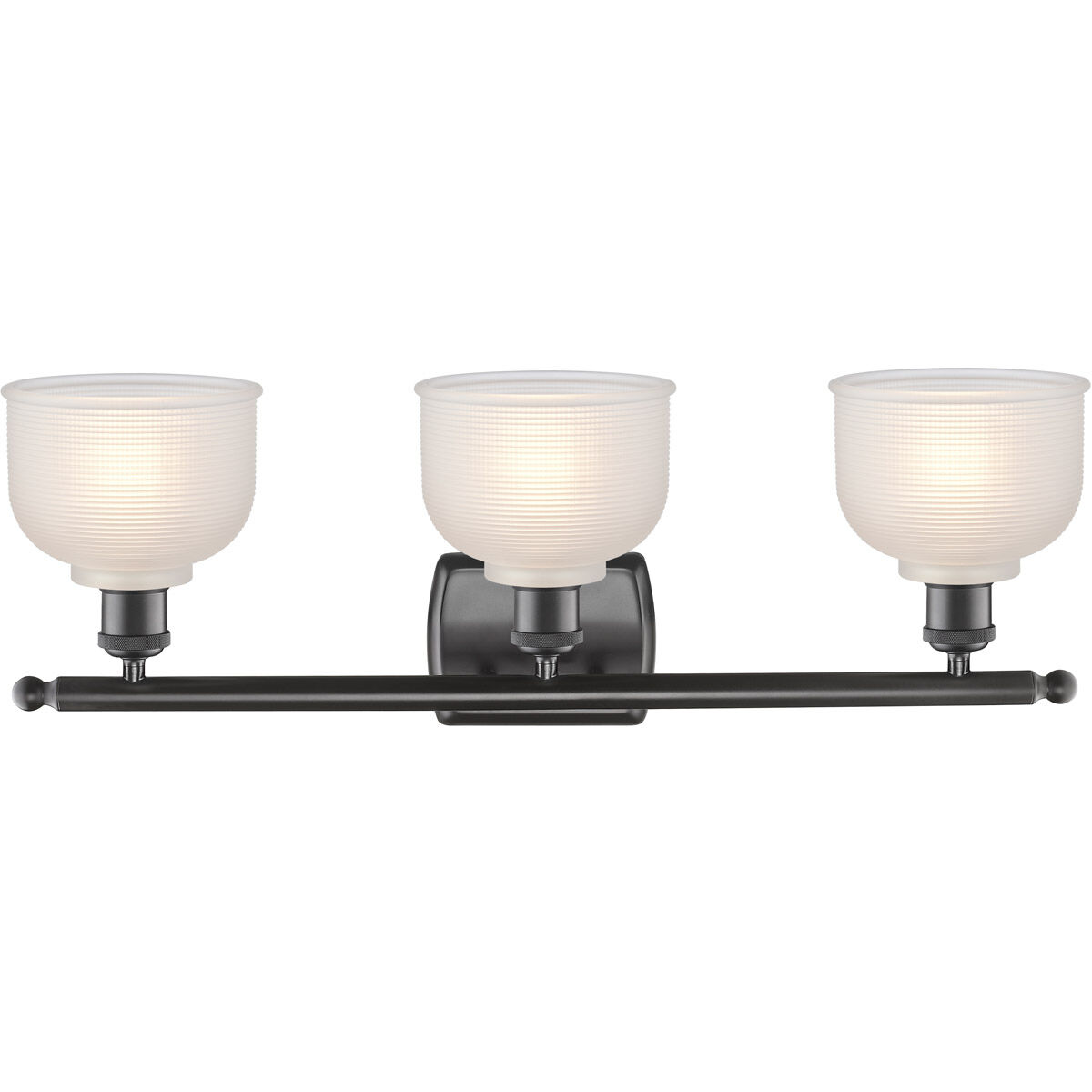 Ballston Dayton 3 Light 26 inch Oil Rubbed Bronze Bath Vanity Light Wall Light in White Glass, Ballston