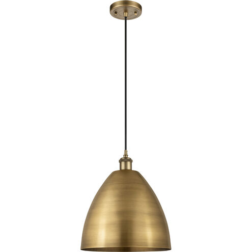 Ballston Dome LED 12 inch Brushed Brass Mini Pendant Ceiling Light