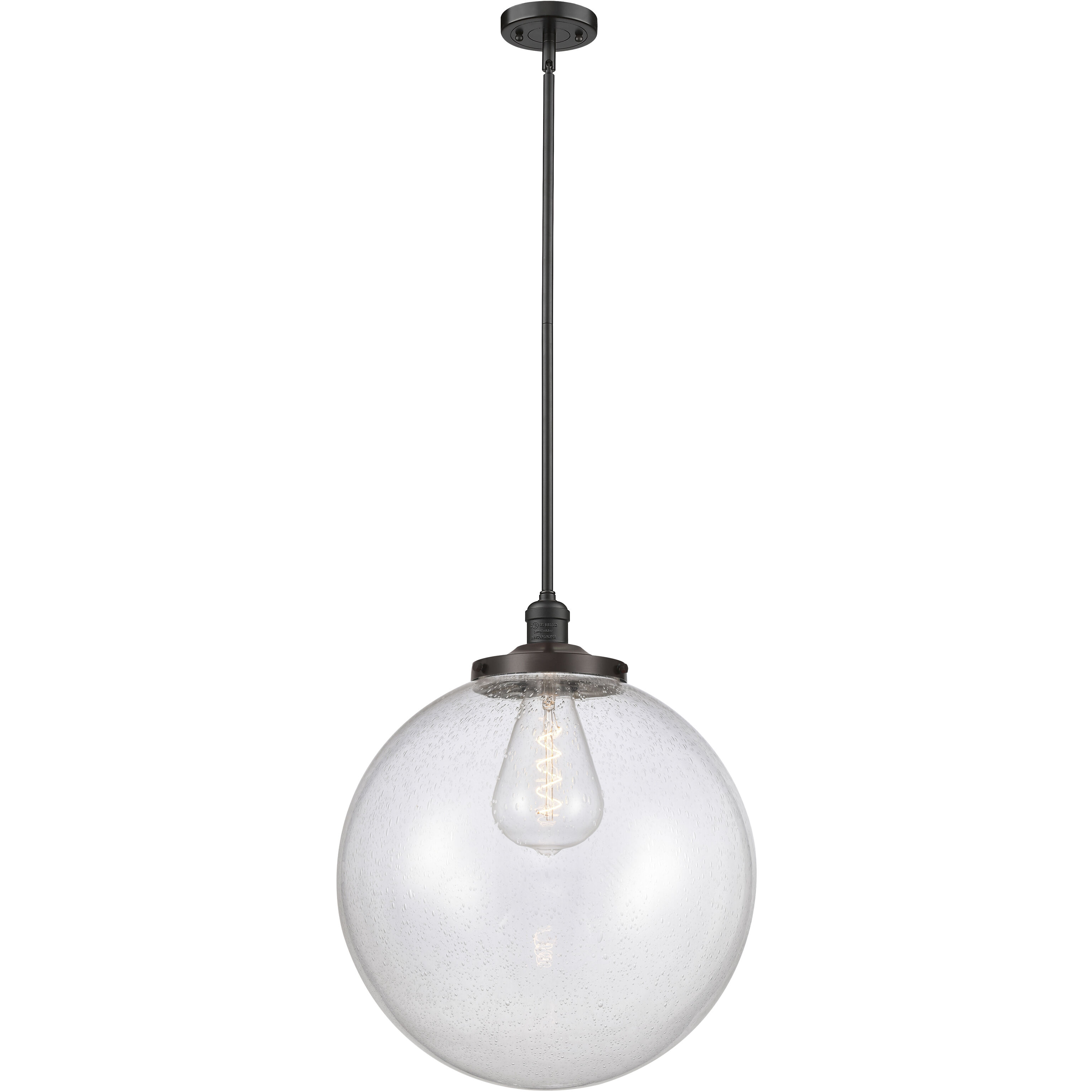 Franklin Restoration Beacon LED 18 inch Oil Rubbed Bronze Pendant Ceiling Light in Seedy