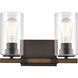 Westlake 2 Light 13 inch Matte Black Bath Vanity Light Wall Light