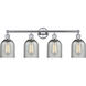 Edison Caledonia 4 Light 32 inch Polished Chrome Bath Vanity Light Wall Light in Charcoal Glass