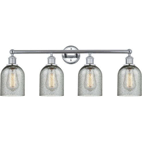 Edison Caledonia 4 Light 32 inch Polished Chrome Bath Vanity Light Wall Light in Charcoal Glass
