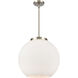 Ballston Athens 1 Light 15.75 inch Brushed Satin Nickel Pendant Ceiling Light in Incandescent, Matte White