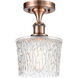 Ballston Niagra 1 Light 7 inch Antique Copper Semi-Flush Mount Ceiling Light, Ballston