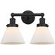 Cone 2 Light 15.5 inch Matte Black Bath Vanity Light Wall Light