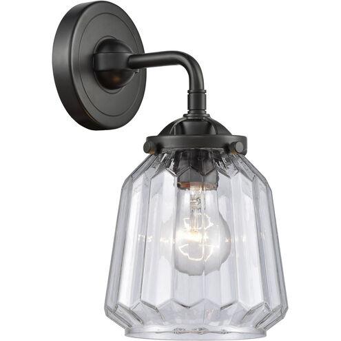 Nouveau Chatham LED 6 inch Oil Rubbed Bronze Sconce Wall Light in Clear Glass, Nouveau