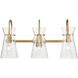 Nicole 3 Light 24 inch Brushed Brass Bath Vanity Light Wall Light