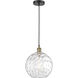 Athens Water Glass 1 Light 12 inch Black Antique Brass Mini Pendant Ceiling Light in Clear Water Glass