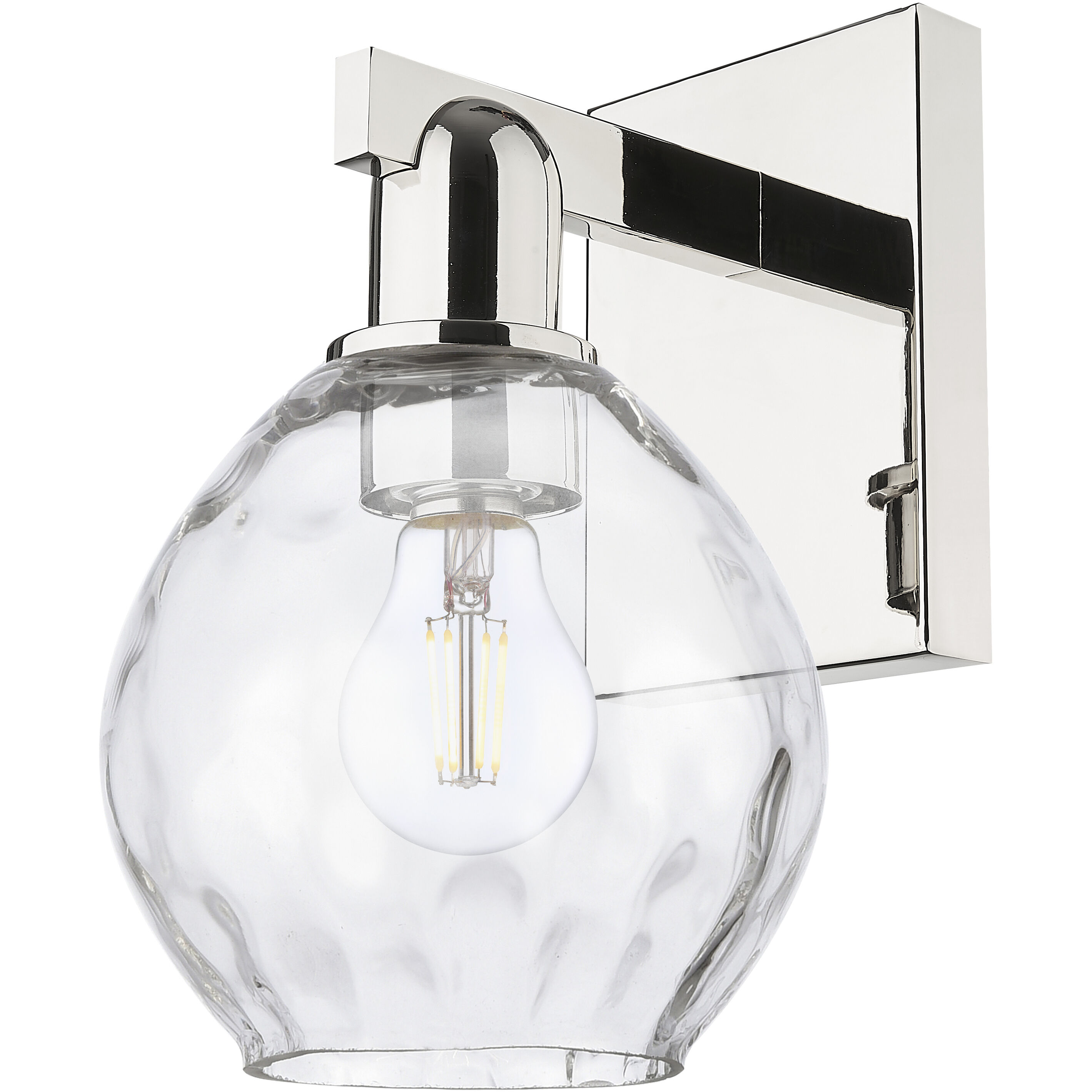 Arcadia Waverly Armed Sconce Wall Light in Polished Nickel