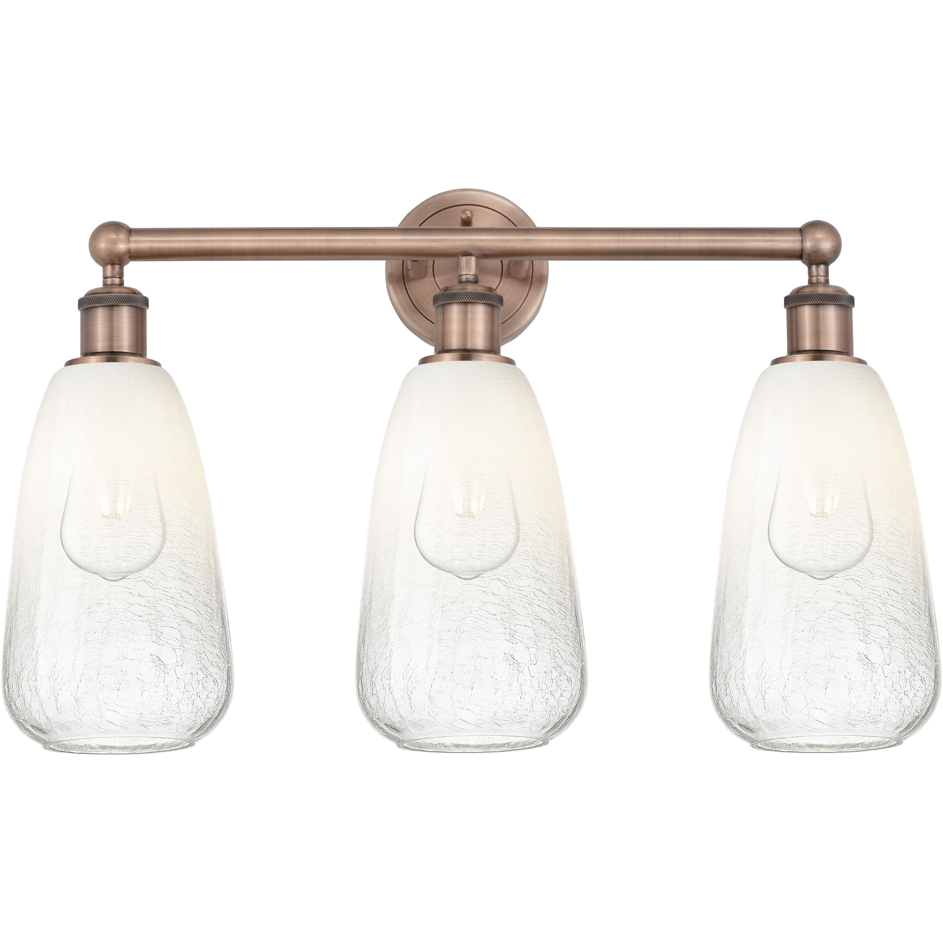 Edison Brookhaven Almond 3 Light 24 inch Antique Copper Bath Vanity Light Wall Light in Opal Glass