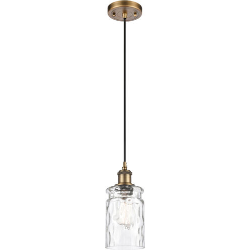 Ballston Candor 1 Light 5 inch Brushed Brass Mini Pendant Ceiling Light in Clear Waterglass, Ballston