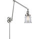 Small Canton 30 inch 3.5 watt Polished Chrome Swing Arm Wall Light in Clear Glass, Franklin Restoration