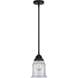Nouveau 2 Canton 1 Light 6 inch Matte Black Mini Pendant Ceiling Light in Incandescent, Clear