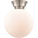Aditi XX-Large Beacon 1 Light 12 inch Brushed Satin Nickel Flush Mount Ceiling Light in Matte White Glass, Aditi
