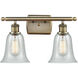 Ballston Hanover LED 16 inch Antique Brass Bath Vanity Light Wall Light in Fishnet Glass, Ballston