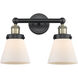 Cone 2 Light 15.5 inch Black Antique Brass Bath Vanity Light Wall Light in Matte White