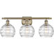 Ballston Deco Swirl 3 Light 26 inch Antique Brass Bath Vanity Light Wall Light in Incandescent, Athens, Deco Swirl Glass, Ballston