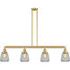Franklin Restoration Chatham LED 50.88 inch Satin Gold Island Light Ceiling Light in Clear Glass, Franklin Restoration