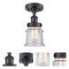 Edison Canton 1 Light 5.25 inch Matte Black Semi-Flush Mount Ceiling Light in Seedy Glass, 1.9 lb