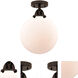 Nouveau 2 Beacon LED 10 inch Oil Rubbed Bronze Semi-Flush Mount Ceiling Light in Matte White Glass