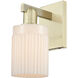 Arcadia Hadley Armed Sconce Wall Light in Antique Brass, Matte White