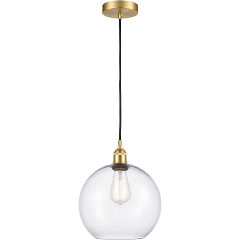 Edison Athens 1 Light 10 inch Satin Gold Mini Pendant Ceiling Light