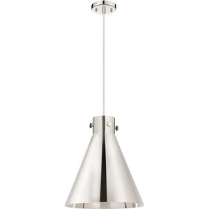 Newton Cone 1 Light 14 inch Polished Nickel Cord Hung Pendant Ceiling Light