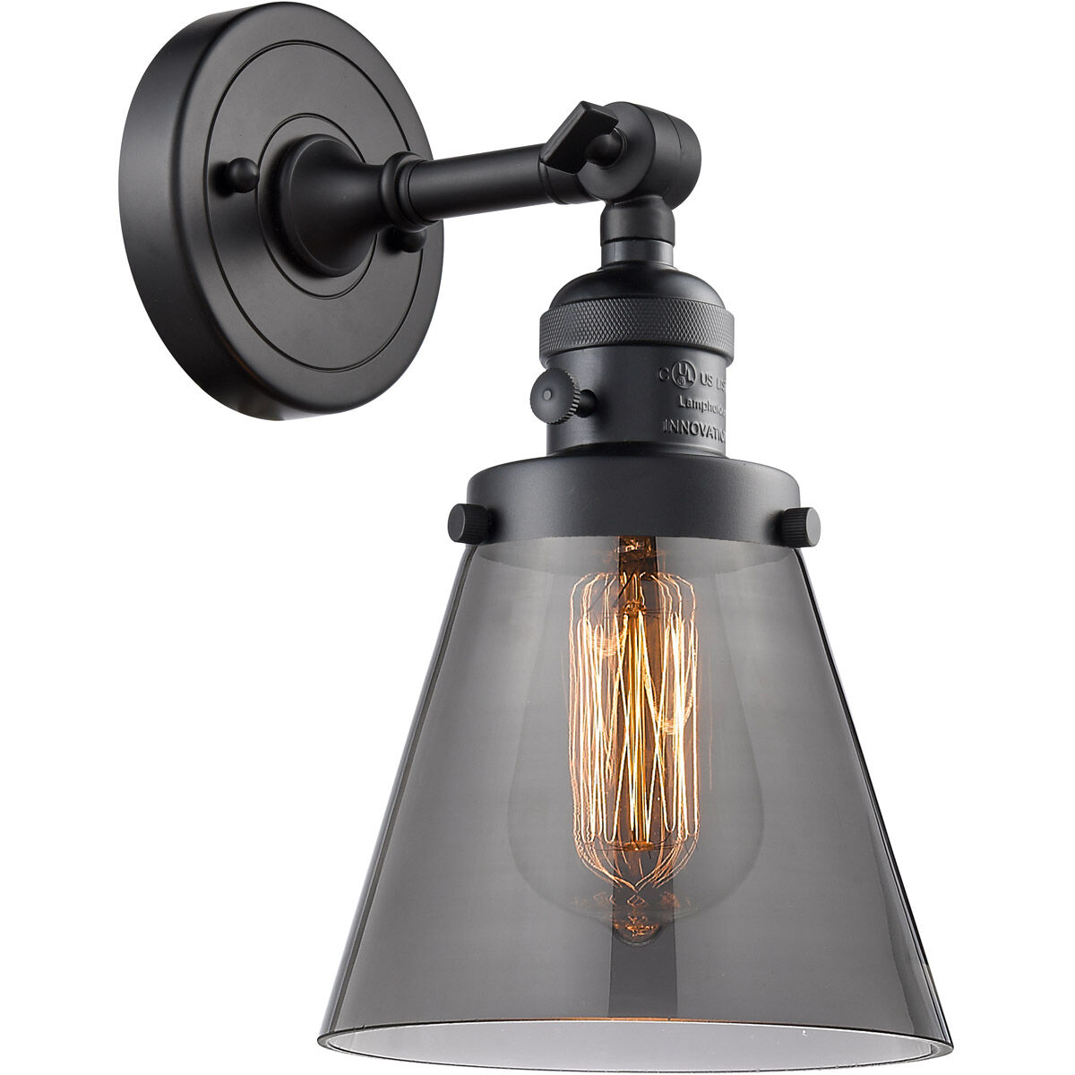 Franklin Restoration Small Cone LED 6 inch Matte Black Sconce Wall Light, Franklin Restoration