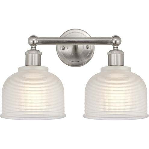 Edison Dayton 2 Light 15 inch Brushed Satin Nickel Bath Vanity Light Wall Light in White