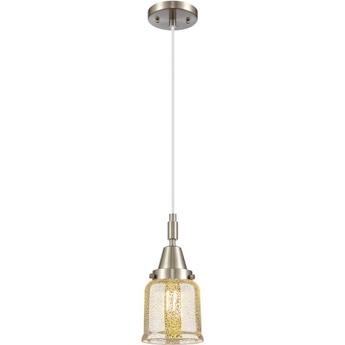 Bell 1 Light 5 inch Brushed Satin Nickel Mini Pendant Ceiling Light in Silver Plated Mercury Glass