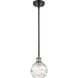 Ballston Small Deco Swirl LED 6 inch Black Antique Brass Pendant Ceiling Light, Ballston
