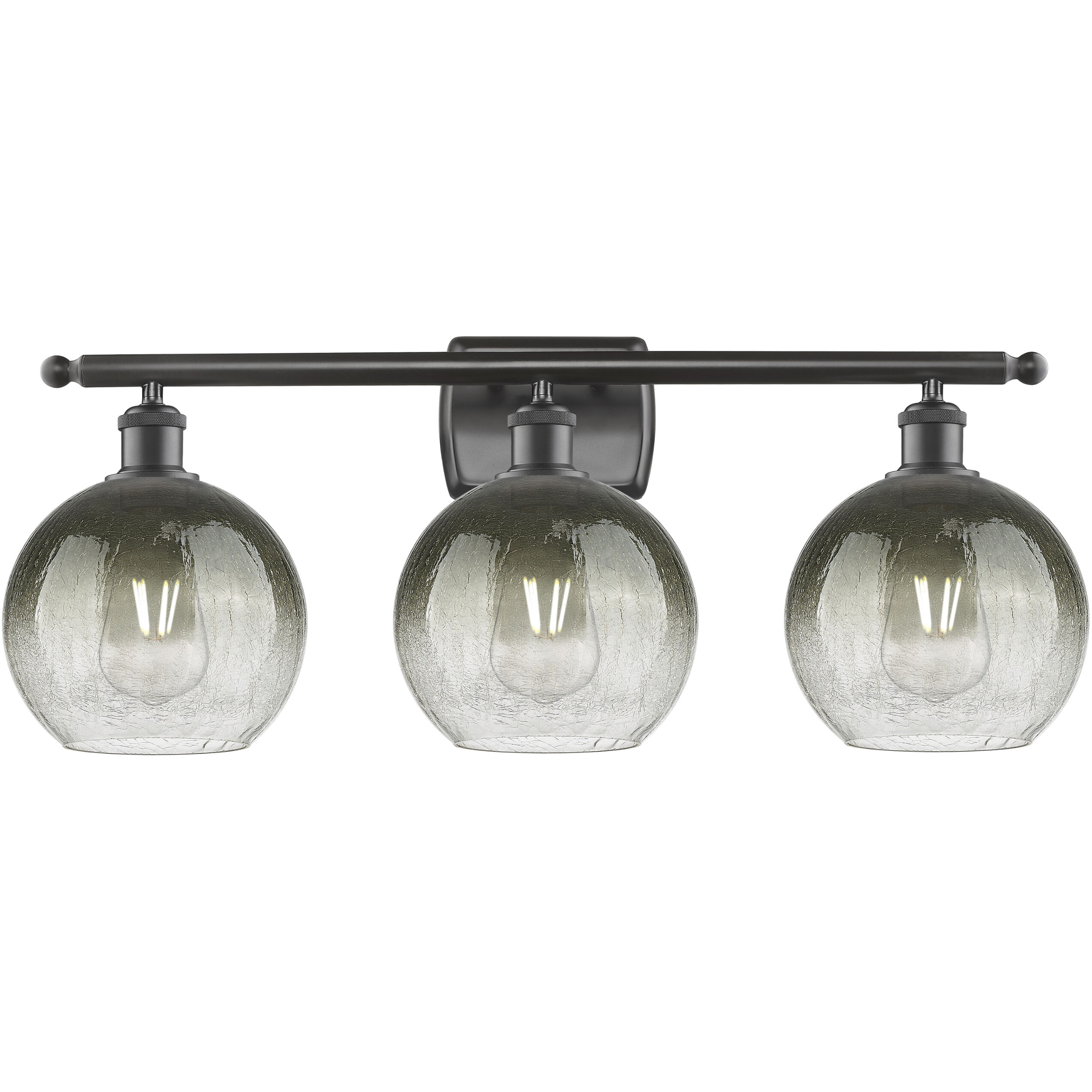 Ballston Brookhaven Globe 3 Light 28 inch Oil Rubbed Bronze Bath Vanity Light Wall Light in Slate Glass