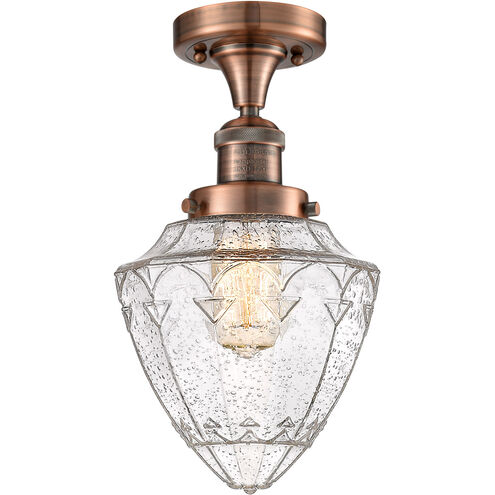 Franklin Restoration Bullet 1 Light 7 inch Antique Copper Semi-Flush Mount Ceiling Light