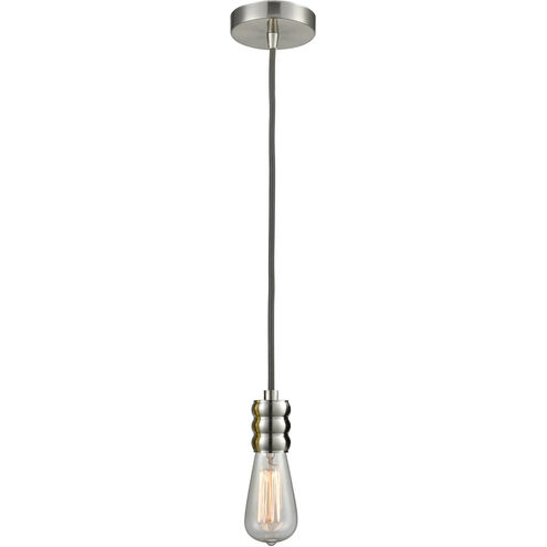 Gatsby Bare Bulb 1 Light 2 inch Satin Nickel Mini Pendant Ceiling Light in Gray, Gatsby