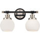 Saybrook 2 Light 16.25 inch Black Polished Nickel Bath Vanity Light Wall Light in Matte White Glass