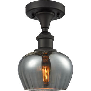 Ballston Fenton 1 Light 7 inch Oil Rubbed Bronze Semi-Flush Mount Ceiling Light in Plated Smoke Glass, Ballston