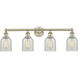 Caledonia 4 Light 32 inch Antique Brass Bath Vanity Light Wall Light in Mouchette