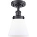 Cone 1 Light 6.5 inch Matte Black Semi-Flush Mount Ceiling Light