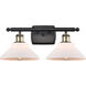 Ballston Orwell LED 18 inch Black Antique Brass Bath Vanity Light Wall Light in Matte White Glass, Ballston