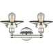 Railraod 2 Light 17 inch Polished Nickel Bath Vanity Light Wall Light