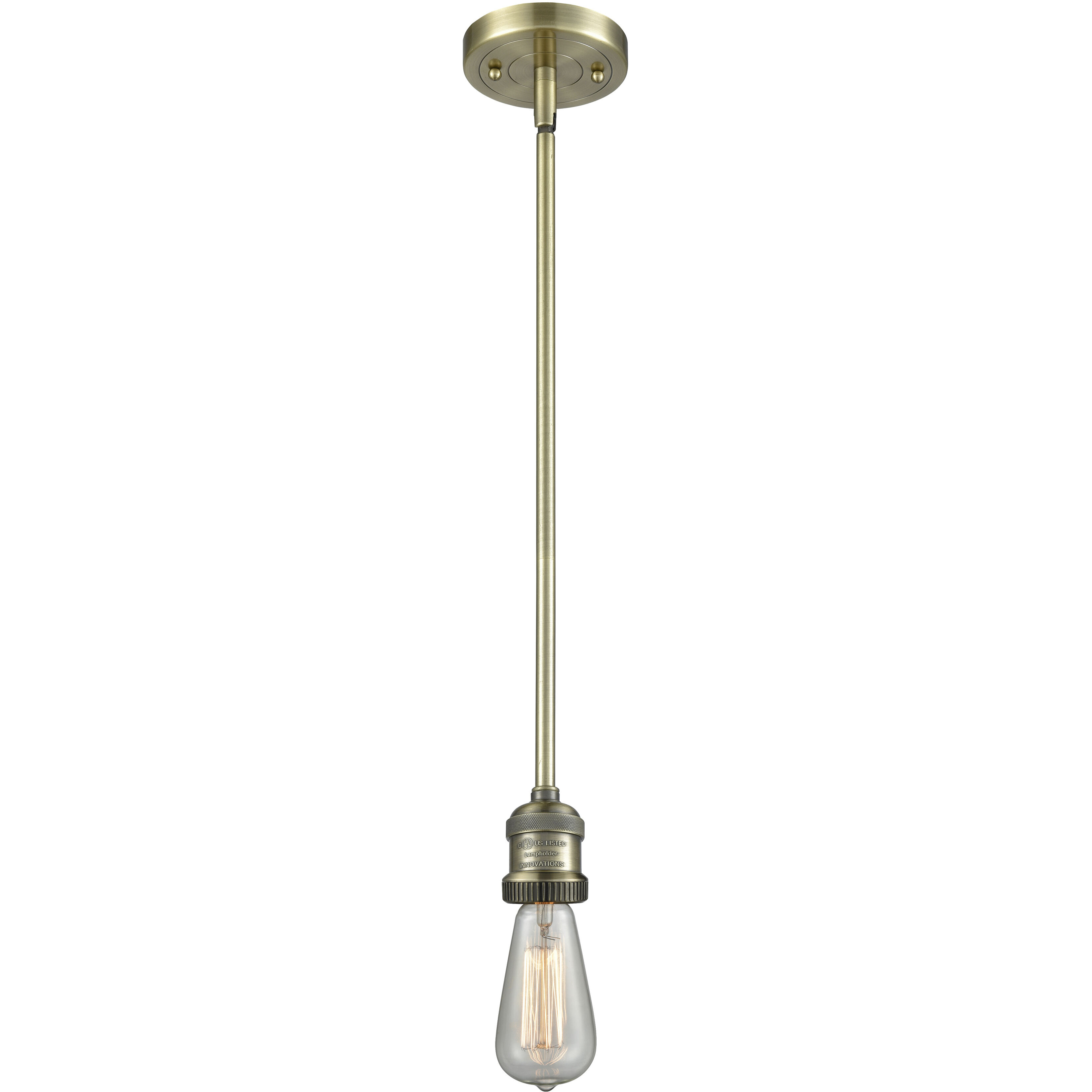 Franklin Restoration Cone LED 6 inch Antique Brass Mini Pendant Ceiling Light in Plated Smoke, Franklin Restoration