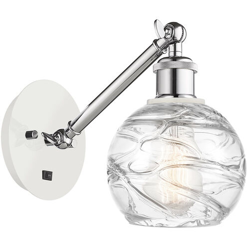 Ballston Athens Deco Swirl 1 Light 6 inch White and Polished Chrome Sconce Wall Light