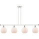 Ballston Athens 4 Light 48 inch White and Polished Chrome Island Light Ceiling Light in Matte White Glass, Ballston