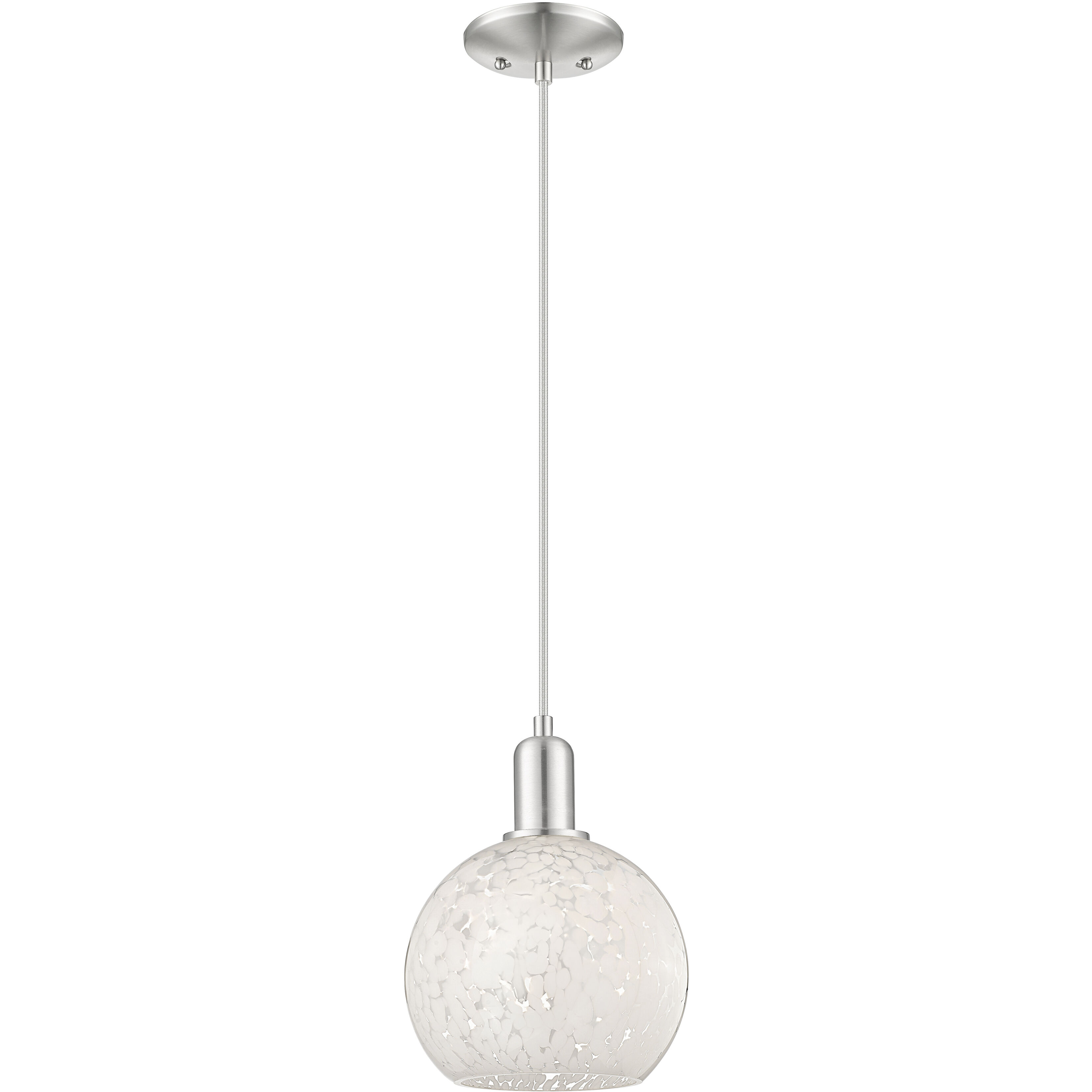 Arcadia White Mouchette 1 Light 8.00 inch Mini Pendant