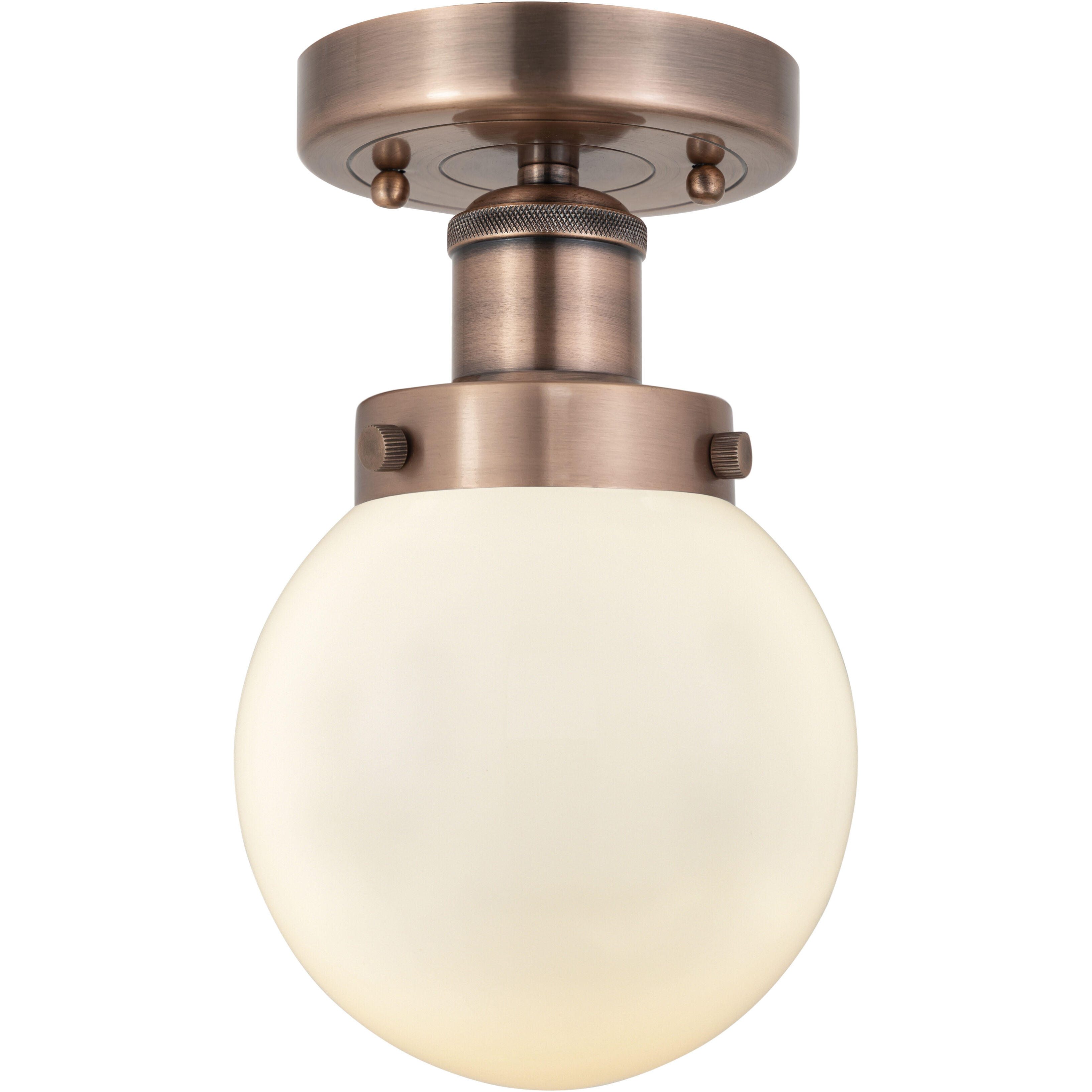 Beacon 1 Light 6 inch Antique Copper Semi-Flush Mount Ceiling Light