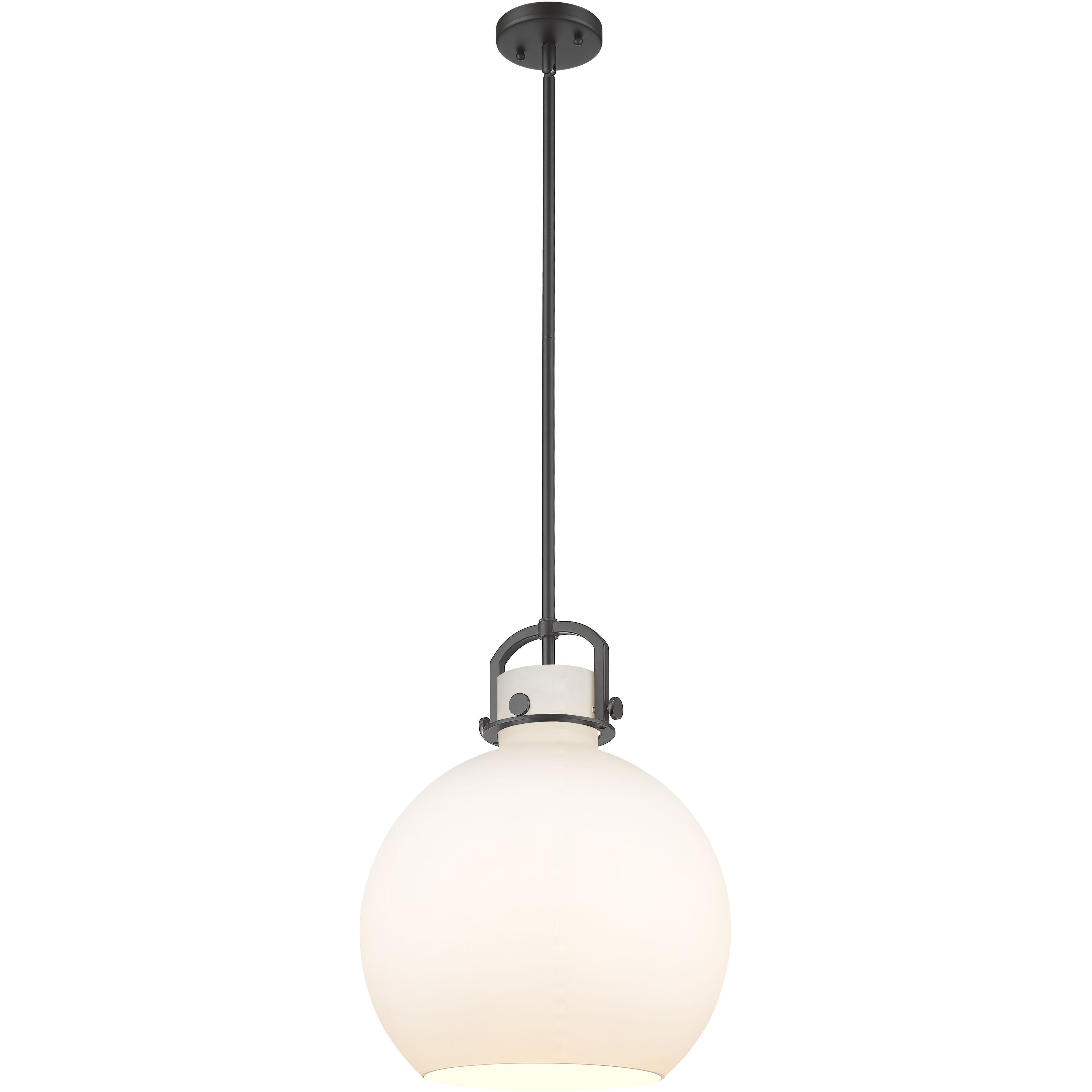Downtown Urban Newton Sphere 1 Light 14 inch Matte Black Pendant Ceiling Light in Matte White