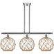 Ballston Large Farmhouse Rope LED 36 inch Polished Chrome Island Light Ceiling Light in Clear Glass with Brown Rope, Ballston